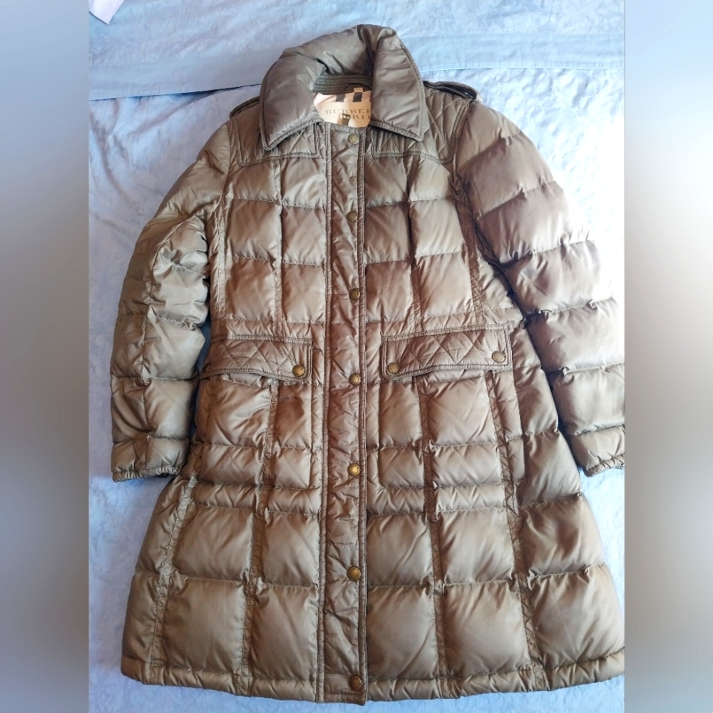 Burberry Down olive long coat Large (12/14) pre-owned